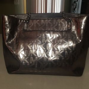 Michael kors metallic handbag/tote